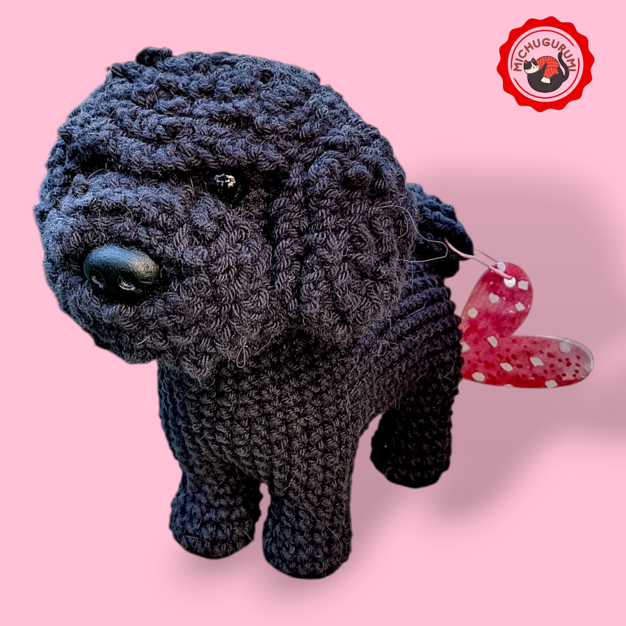 Perro Poodle Negro Amigurumi