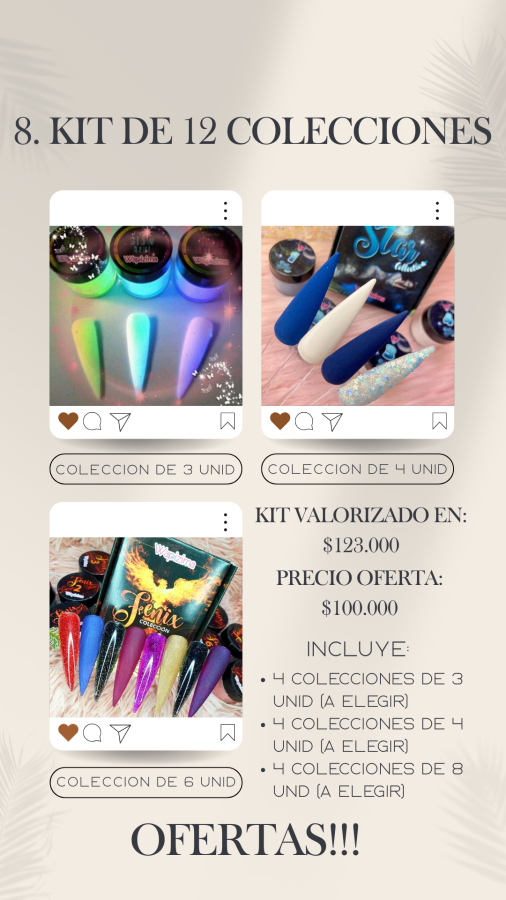 Kit de 12 Colecciones Polvo Acrilico