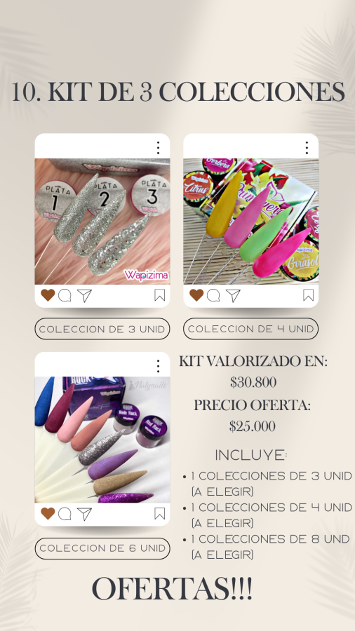 Kit de 3 Colecciones Polvos Acrílicos