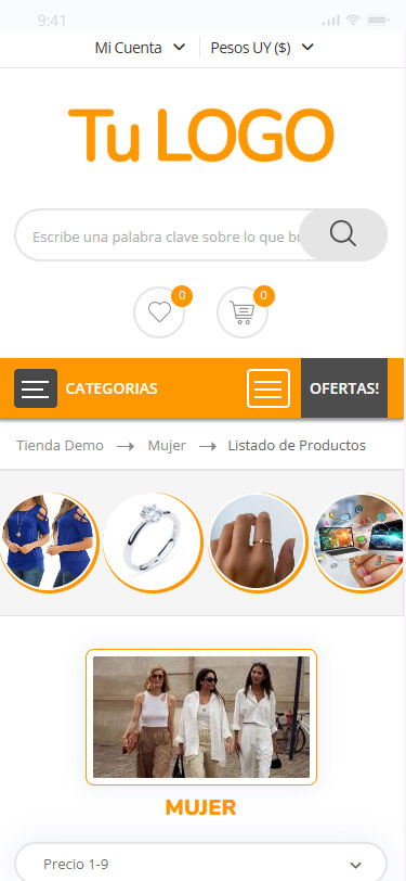 Tienda MITIENDA embebida - móvil